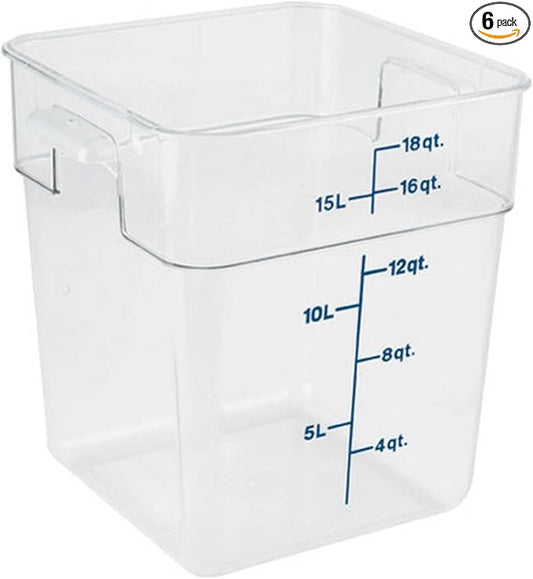 Cambro Food Storage Container - Classic Series Square - 18 QT (Quart) - Commercial Grade for Food Prep (Clear)-NeatNest