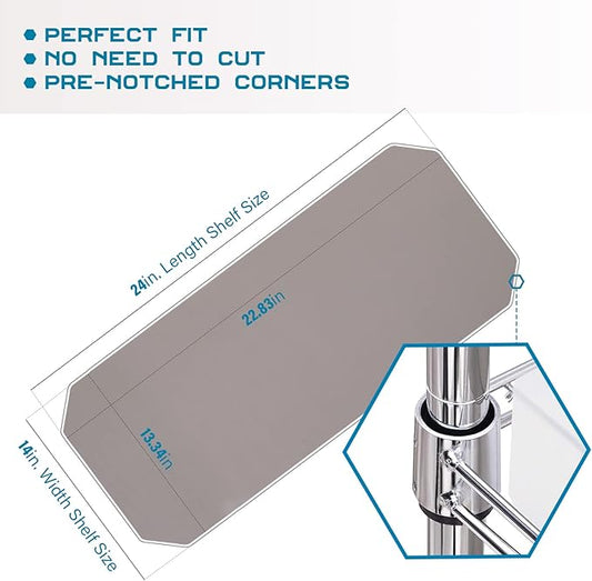 BRIAN & DANY Wire Shelf Liner 14" X 24", Heavy Duty Shelf Liners for Wire Shelving, Waterproof Protector Mats, Set of 5, Charcoal-NeatNest