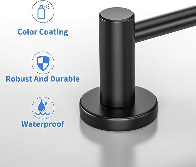 Adjustable Single Bath Towel Bar 16 to 27.6 Inch, ZUEXT Oil Rubbed Black Stainless Steel Towel Holder Hanger, Expandable Wall Mount Towel Rail for Bathroom Kitchen Washroom,1" Tube Towel Rail Racks