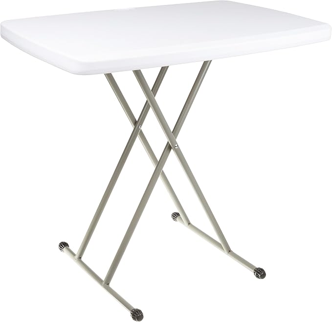Everyday Home Folding Table - Lightweight Portable Folding Desk - Small Plastic Table for Camping, Playing Cards, and Crafting (White)-NeatNest