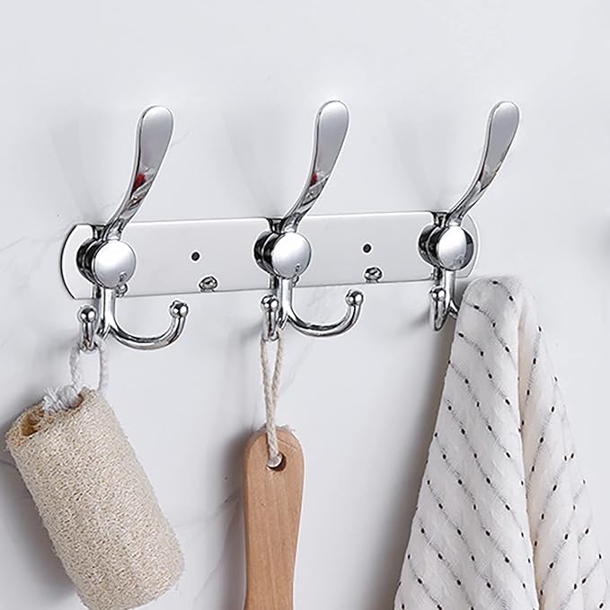 Coat Rack Wall Mounted,3 Tri Stainless Steel Coat Hook for Coat Hat Robes Towel in Mudroom Entryway (Sliver, 1 Pack 3 Hook)-NeatNest