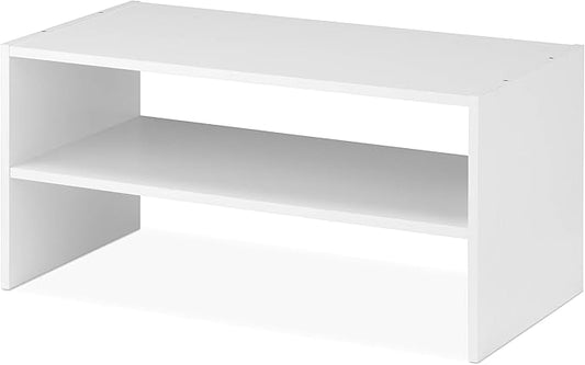 Whitmor Wood Stackable 2-Shelf Shoe Rack, White, 24 inches-NeatNest