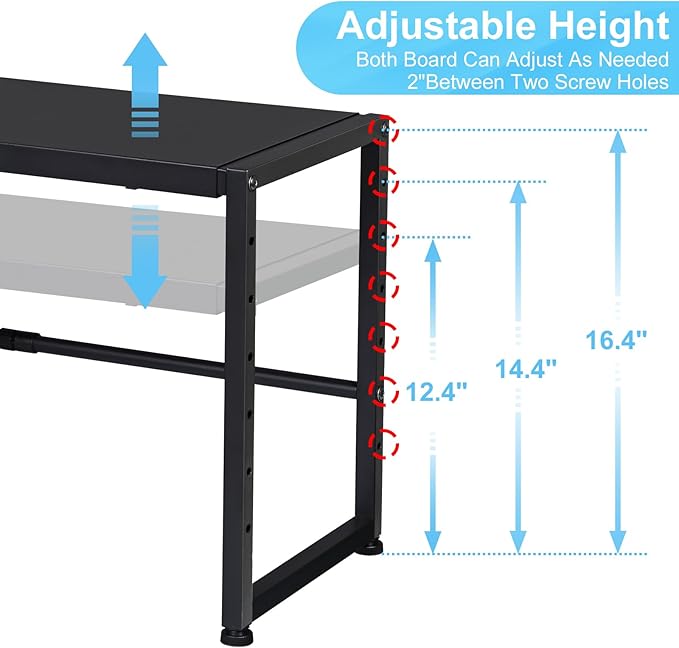 44.3 Inches Expandable Metal Storage Shelves,150LBS Heavy Duty Shelving Units and Storage For Appliance,Adjustable Utility Organization and Storage Shelf Rack For Kitchen Cabinet Closet Garage Pantry-NeatNest