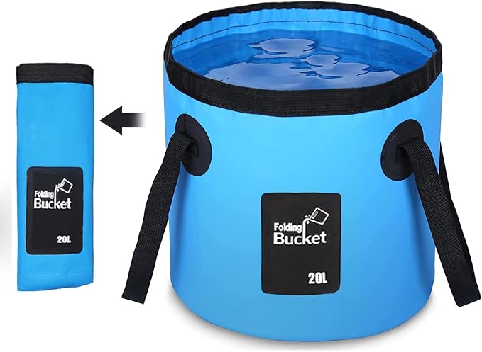 Esthesia Collapsible Bucket, 5 Gallon Portable Folding Water Container for Travelling, Camping, Hiking, Fishing, Gardening-NeatNest