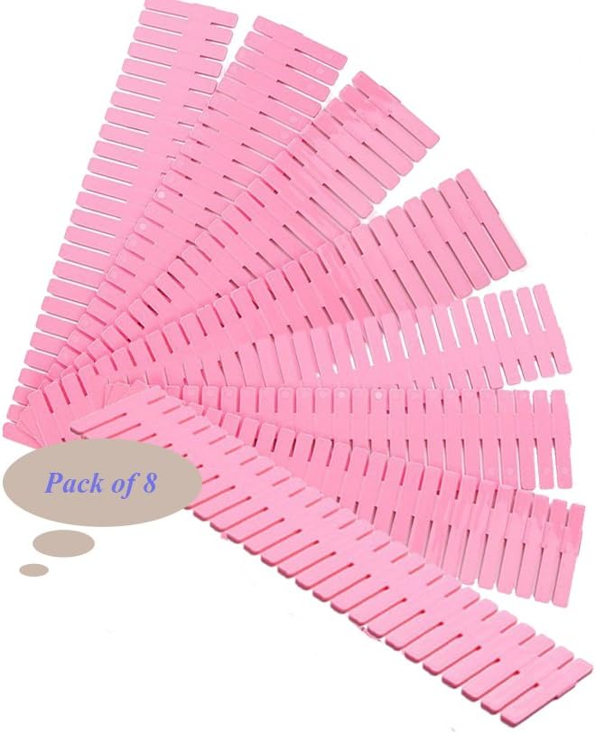 8pcs DIY Plastic Drawer Organizer Adjustable Drawer Dividers for Home Tidy Closet, Socks, Underwear, Office School Supplies, Kitchen Utensil Tools (Pink)-NeatNest