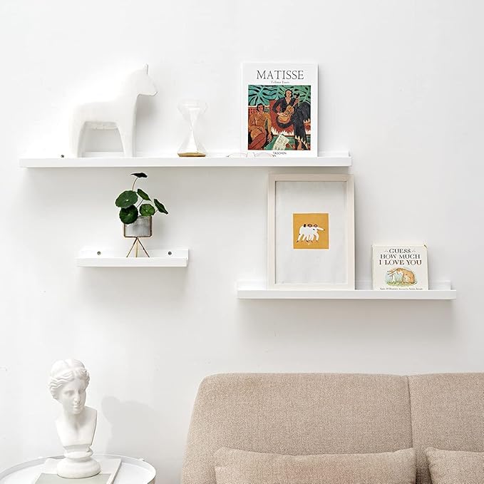 Floating Shelves Wall Mounted 20 Inch, Solid Oak Wood Shelf for Decor and Storage, Picture Ledge for Bedroom Bathroom Living Room Kitchen, 20 * 4 * 1.5, 1 Pack-NeatNest