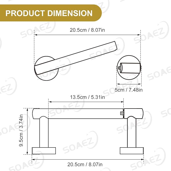 Brushed Gold Toilet Paper Holder Wall Mount, Double Base Large Toilet Paper Roll Holder Stainless Steel Bathroom Hardware Accessories, Commercial Toilet Paper Dispenser-NeatNest