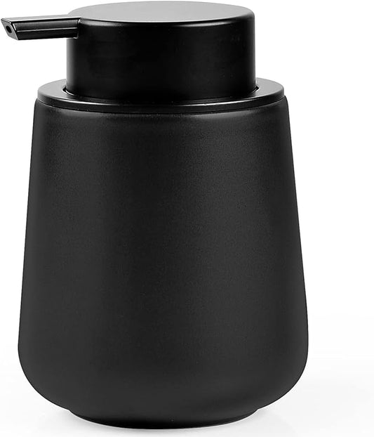Bosilunlife Black Lotion Dispenser - 12Oz Ceramic Soap Dispenser Bathroom Refillable Liquid Hand Wash Dispenser for Bathroom Kitchen Dish Soap Dispenser with Easy-to-Press Pump-NeatNest