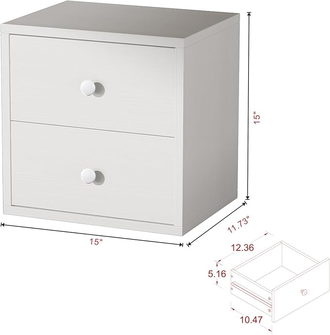 FUSUNBAO Magic DIY Cube Storage Organizer Stackable Cubes for Home Books Clothes Toy-Modular Cubby Storage System-Office Cubical-Bookcase Closet (Pure White-Washed, Drawer Cube)-NeatNest