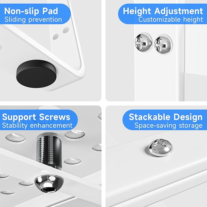 Expandable Cabinet Shelf Organizers, Kitchen Small Stand Rack Organization for Countertop Cupborad Pantry, White 1 Pack-NeatNest