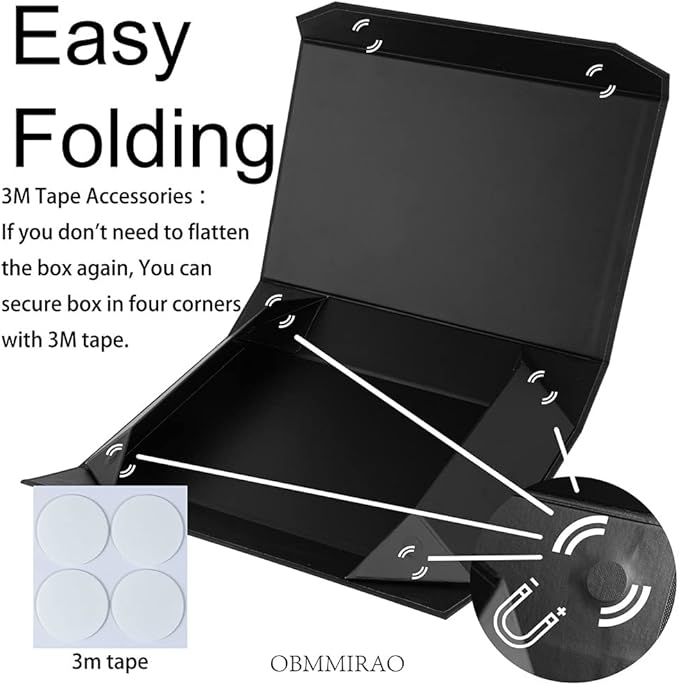 Black Gift Box with Lid 12x8x2.5 Inches, Shirt Gift Box for Wrapping, Magnetic Gift Box Bulk for Present （Mesh Grain;1Pcs）-NeatNest