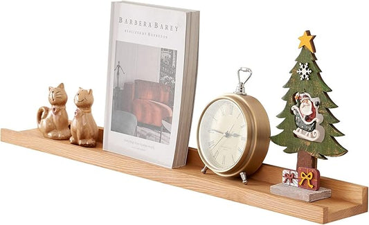 Floating Shelf for Wall Natural Oak Wood Wall Shelves 32 inches, Display Picture Ledge Shelf for Bedroom Living Room Bathroom Office Kitchen Wall Storage Shelves-NeatNest