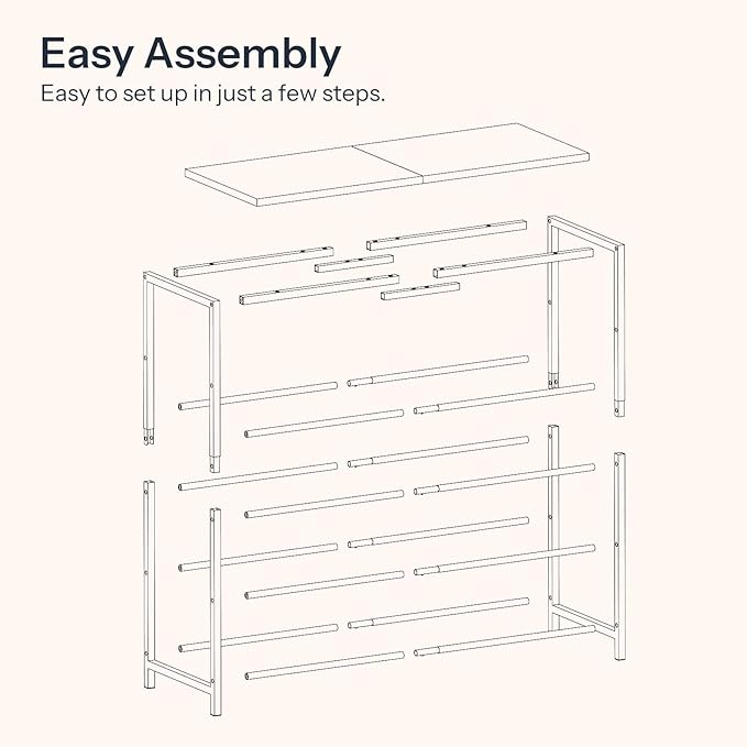 HOOBRO Shoe Rack with 4 PU Shelves, 5-Tier Shoe Storage Organizer for Closet and Entryway, Holds 12-16 Pairs of Shoes, Sturdy Metal Frame, Small Spaces, Rustic Brown and Black BF95XJ01-NeatNest