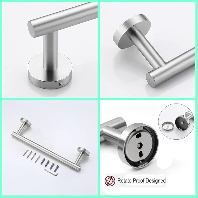 12 Inch Towel Bar 2 Pack for Bathroom 9/12/16/24/28/33 Inch Kitchen Hand Towel Holder Brushed Nickel Stainless Steel 304 RUSTPROOF Wall Mount Towel Rod 2 of Pack (2, Brushed Nickel, 12 Inch)