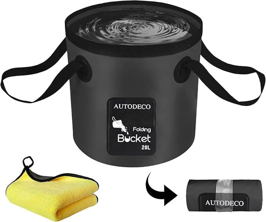 AUTODECO Collapsible Bucket 5 Gallon Container Folding Water Bucket Portable Wash Basin 20L-NeatNest