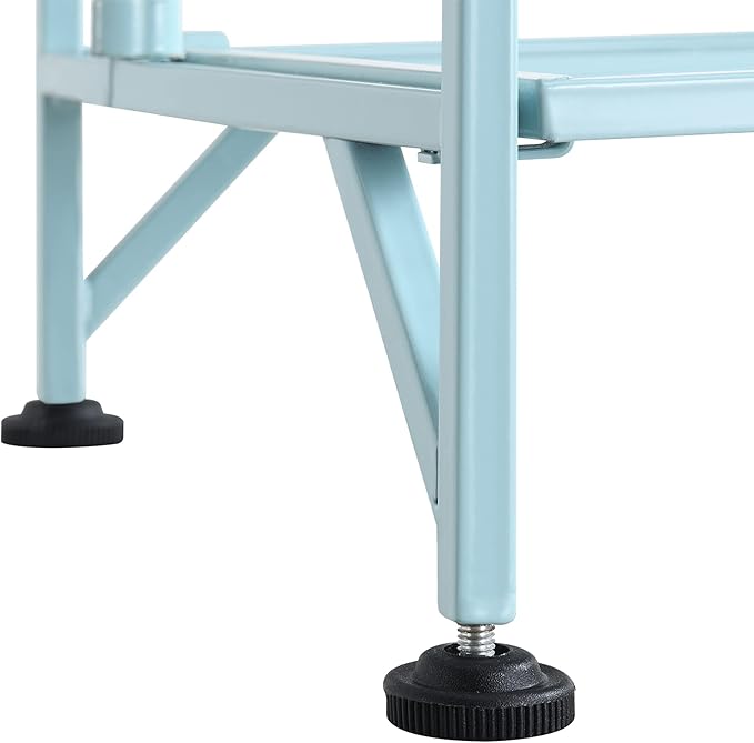 Convenience Concepts Xtra Storage Shelves - 3-Tier Folding Metal Shelving, Modern Shelves for Storage and Display in Living Room, Bathroom, Office, Closet, Kitchen, Garage, Plant Storage, Sea Foam-NeatNest