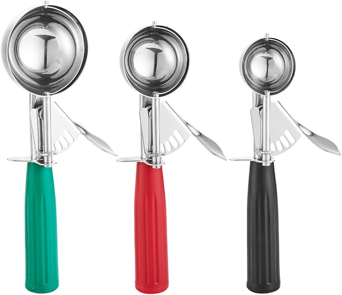 Cookie Scoop Set, Ice Cream Scoop Set, Cookie Scoops for Baking, Multiple Size Large-Medium-Small Size Disher, Professional 18/8 Stainless Steel Cupcake Scoop-NeatNest