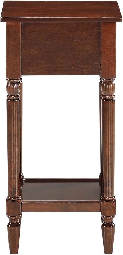 Convenience Concepts French Country Khloe 1 Drawer Accent End Table 14" - Traditional Farmhouse Side Table with Storage Drawer and Shelf for Living Room, Espresso-NeatNest