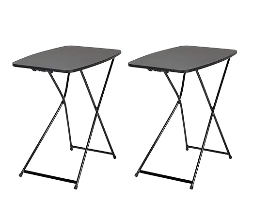 Iceberg IndestrucTable TOO 1200 Series Personal Folding Table and COSCO Multi-Purpose Adjustable Height Personal Folding Activity Table (2 Pack), Black-NeatNest