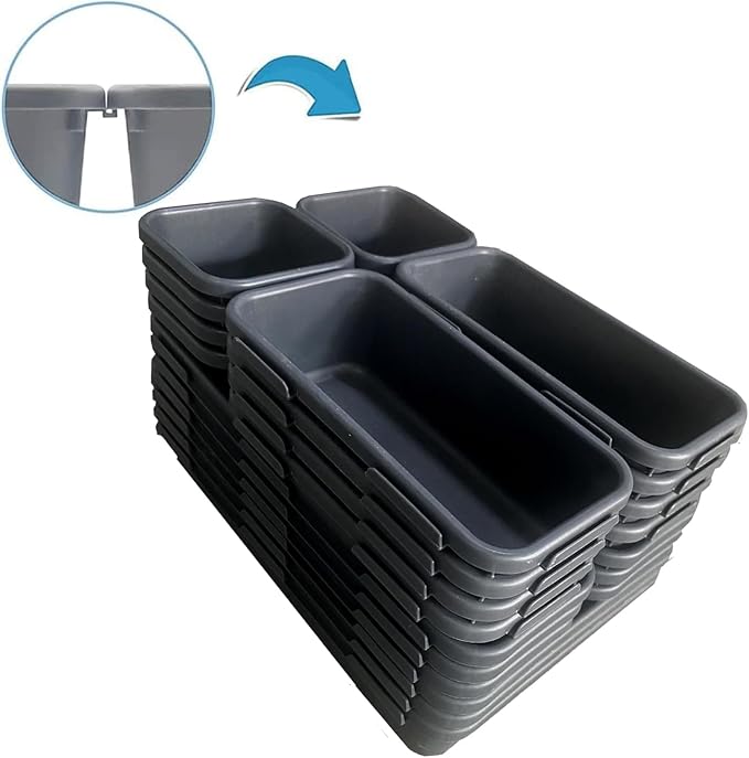 25 PCS Interlocking Desk Drawer Organizer Separator for Office,Bathroom,Kitchen,Makeup,Tool（4 Sizes）-NeatNest