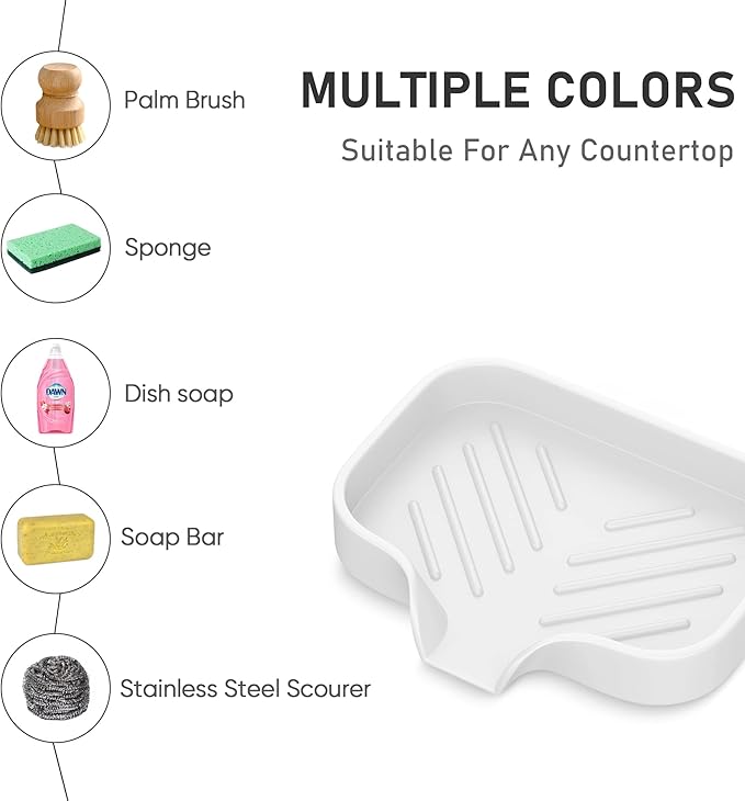 Great Silicone Soap Dish - 4 Pcs Thickened Self-Draining Soap Tray for Shower & Bathtub-Great High-Purity Silicone Soap Dish-NeatNest