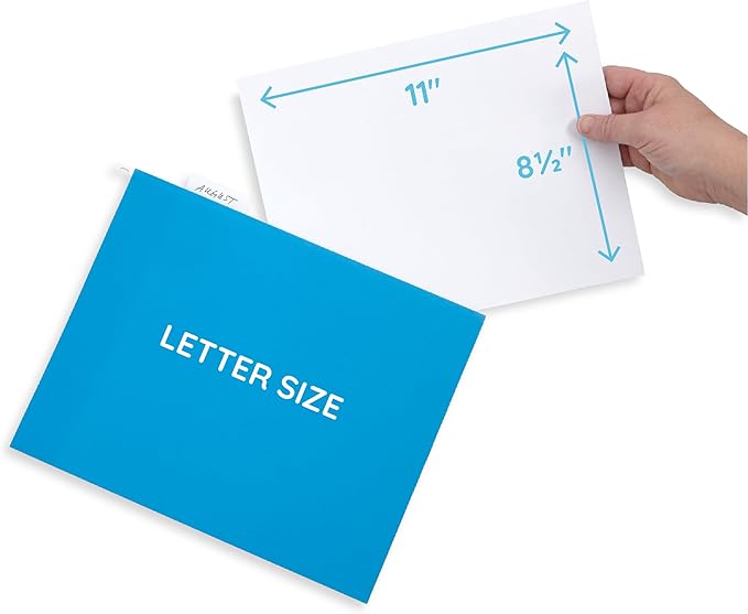 Blue Summit Supplies Hanging File Folders, 25 Reinforced Hang Folders, Designed for Home and Office Color Coded File Organization, Letter Size, Blue, 25 Pack-NeatNest