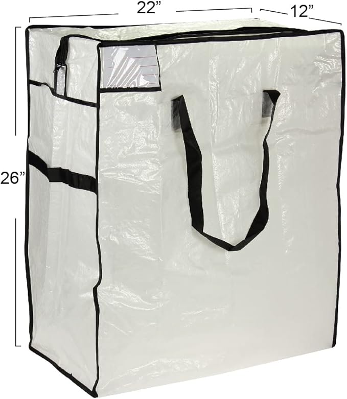 Household Essentials Medium Storage Bag, Clear Polyethylene with Black Trim