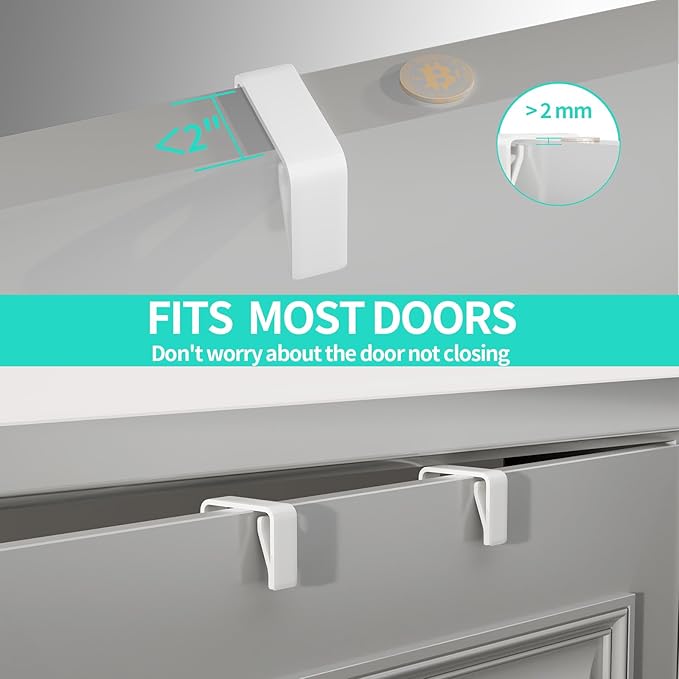 HapiRm Over Door Organizer Storage - Separable Door Organizer Hanging with 6 Metal Large Capacity Baskets for Bathroom Bedroom Kitchen Pantry Closet (White)
