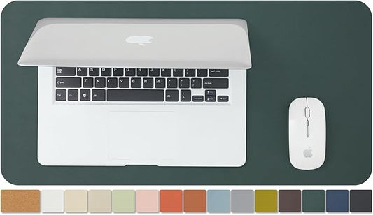 Compact Cork Desk Mat - Small Dual-Sided Desk Pad for Office and Home - Desk Organization and Accessories - Ideal for Large Mouse Pad and Small Desk Mats on Top of Desks(Dark Green,23.6"x 11.8")-NeatNest