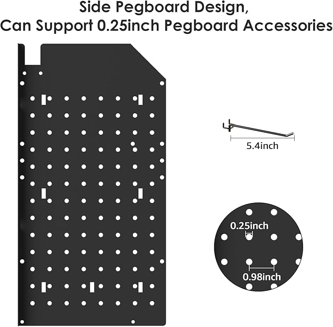 CCCEI Modular Pegboard Rack Power Tool Organizer with Charging Station. 4 Layer Wall Mount Drill Holder, Tool Battery Charger Organizer. Garage Shop Storage Utility Shelf with 10FT Power Strip.-NeatNest