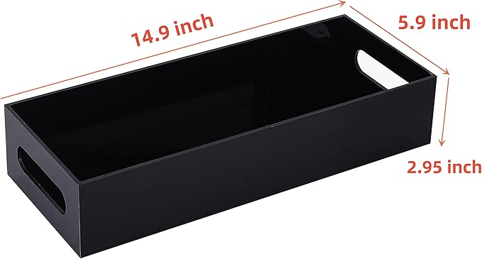 IEEK Toilet Paper Holder with Storage Acrylic Basket, Modern Tank Tray with Non-Slip Mat, Black Decor for Bathroom, Vanity, Bedroom, Entryway, Living Room-NeatNest