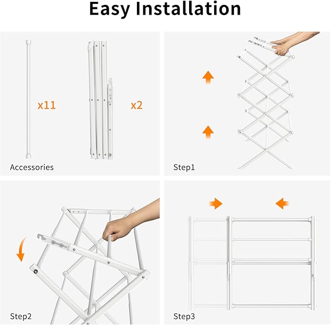 Foldable Drying Rack Clothing,Clothes Drying Rack Folding Indoor and Outdoor Rack,Laundry Drying Rack Collapsible-White…