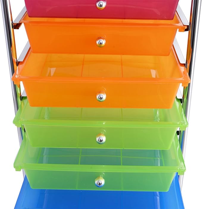 Giantex 10 Drawer Rolling Storage Cart Scrapbook Paper Office School Organizer (Multicolor)