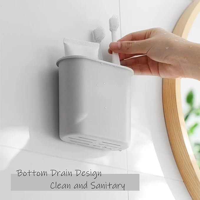 2 Packs Toothbrush Holders Wall Mounted, Self Adhesive Tooth Brush Holder for Bathroom Electric Toothbrush Toothpaste Razor Holder Bathroom Accessories(Clear)-NeatNest