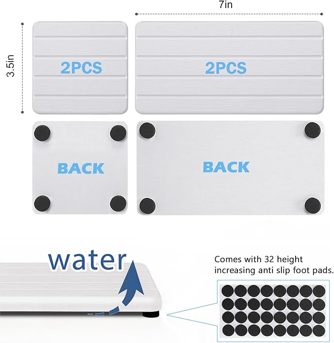 4PCS Stone Drying Tray for Bathroom Sink and Kitchen Counter, Fast Drying Diatomite Stones Soap Trays, Diatomaceous Coaster, Vanity Trays, Water Absorbing Stone Tray for Sink-NeatNest