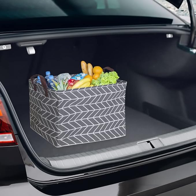 CLOCOR Rectangular Storage Basket,Collapsible Cute Pattern Storage Bin,Waterproof Coating Storage Box with Handles for Home Organization,Shelf Basket (Arrow)-NeatNest