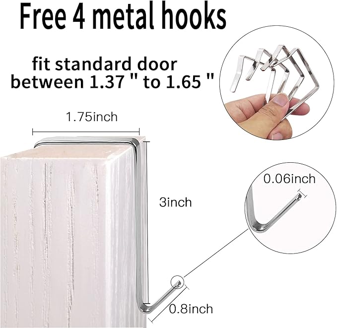 Extra Large Hanging Crystal Clear Over Door Shoe Organizer, Closet Shoe Rack with 12+6 Pockets, 8 Hooks, Grey (59"x 21.6")-NeatNest