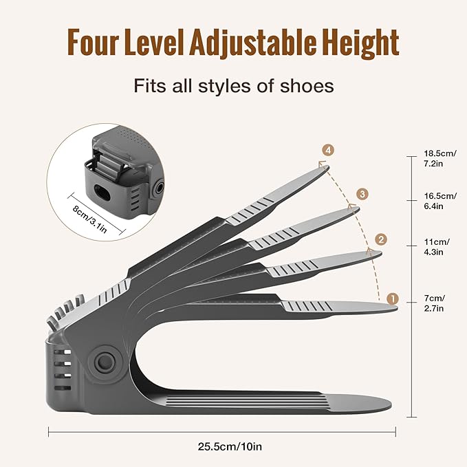Neprock Shoe Slots Organizer for Closet, Shoe Storage Organizer Shoe Slots Organizer, Shoe Rack Organizer Space Saver Organizador De Zapatos for Closet Organization(36 Pack)(Grey)-NeatNest
