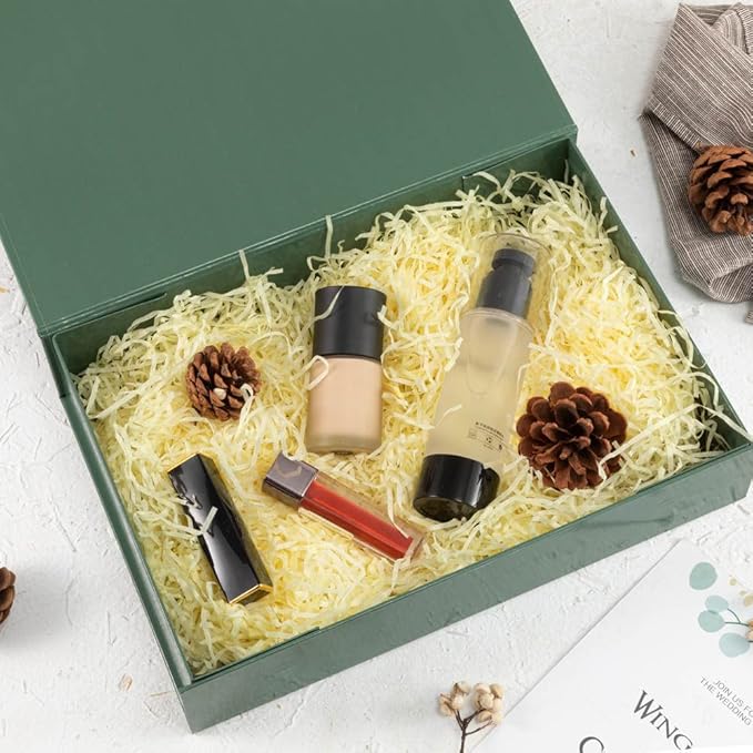 Green Gift Boxes with Lids - Small 12 x 8 x 2.7 Inches, Clothes Gift Boxes for Presents, Magnetic Closure, Bulk Cute Box for Packaging (Glossy Surface)-NeatNest