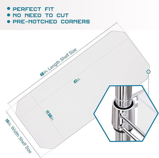 BRIAN & DANY Wire Shelf Liner 18" X 48", Set of 10, Heavy Duty Shelf Liners for Wire Shelving, Waterproof Protector Mats, Transparent-NeatNest