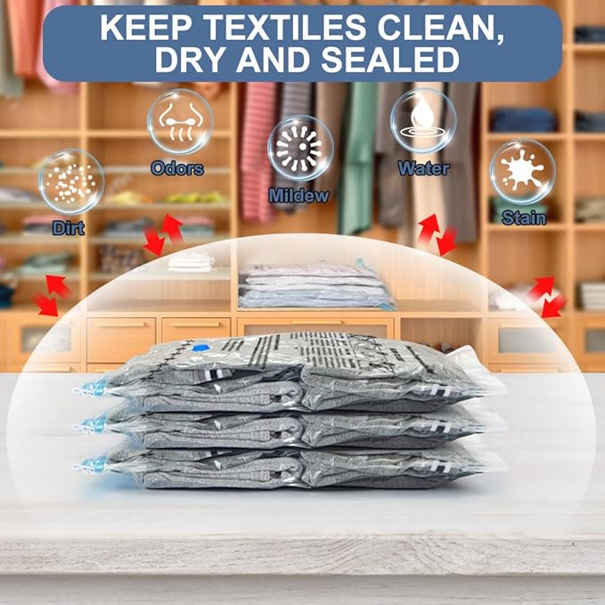 BoxLegend Vacuum Storage Bags with Electric Pump 26 Combo (3X-Jumbo, 5 Jumbo, 5 Large, 8 Medium, 5 Small) Thickened Vacuum Seal Bags for Clothing Space Saving for Coat Quilt Blanket Pillow Comforters-NeatNest