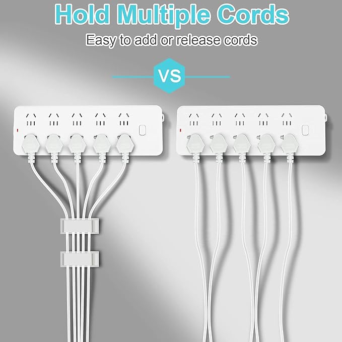Under Desk Cable Management Clips, Wire Organizer Clips for PC Network Cable Mamagement, Large Adhesive Cable Clips Wire Holders (Computer, TV, Ethernet, Electric Wires), White, 20 PCS-NeatNest