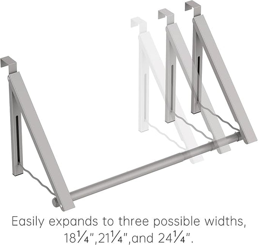 Clothes Drying Rack for Laundry Room Organization,Foldable Over The Door Drying Racks for Saving Space,Warm Gray 2 Racks and a Rod-NeatNest