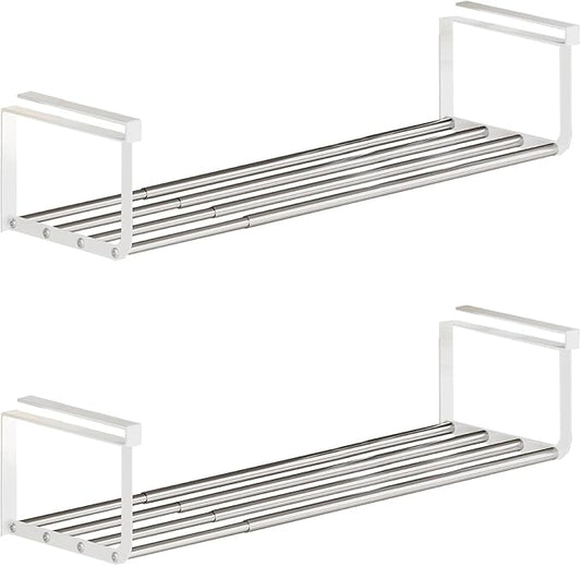 Expandable Shoe Rack Organizer - Adjustable Shoe Rack & Under Cabinet Shelf - for Shoe or Clothing Storage and Organization, Under Shelf Storage (Stainless,2Pcs)-NeatNest