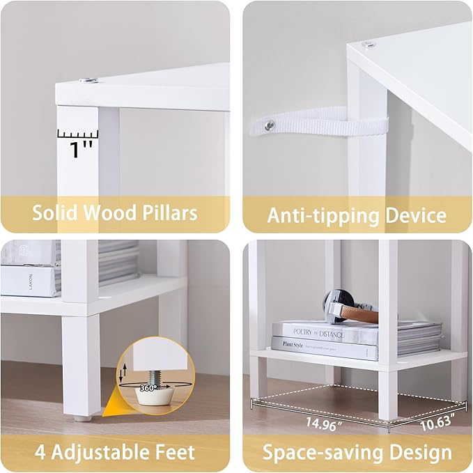 54in Tall Bookshelf 5-Tier Small Narrow Bookcase, Skinny Book Shelf for Small Space, Farmhouse Slim Shelf with Storage, Wood Freestanding Display Thin Bookshelves for Living Room, Office, White