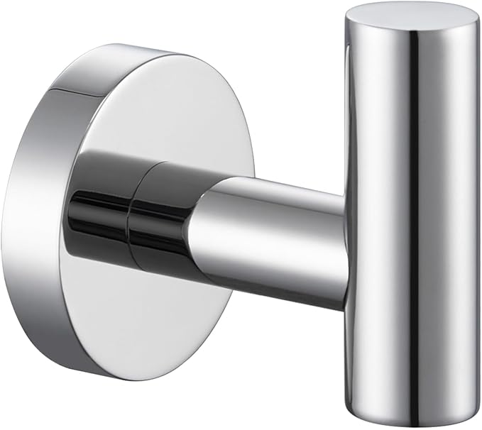 Angle Simple Bathroom Towel Hook Polished Chrome, SUS304 Stainless Steel Bah Towel Holder, Robe Hook for Wall