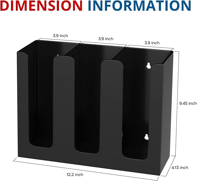 Acrylic Cup and Lid Holder, 3 Compartment, Disposable Coffee Cup Dispenser Cup Storage Organizer, Black-NeatNest