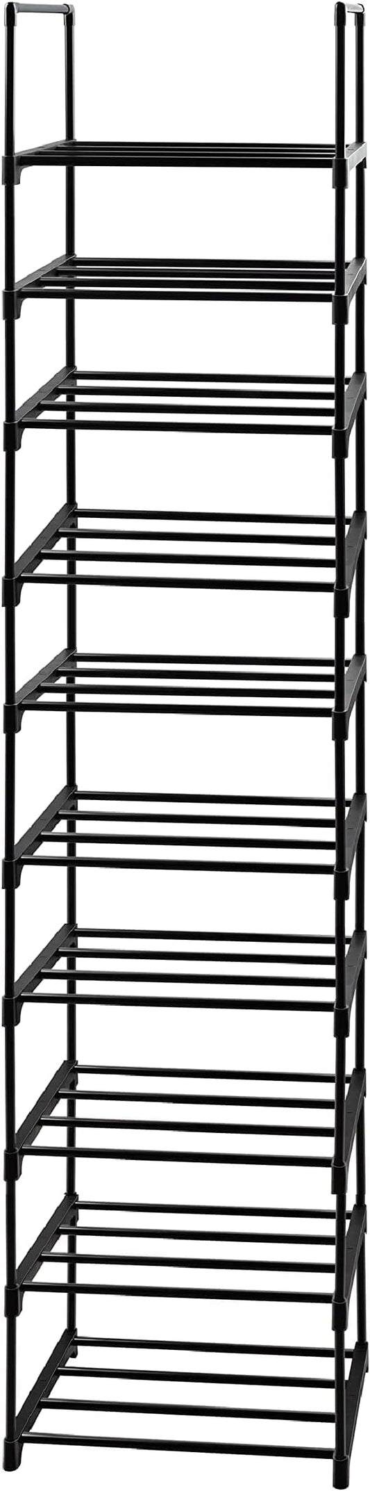 10 Tier Metal Sturdy Shoe Rack, 10 Tier Tall Shoe Storage Organizer, Narrow Tall Shelf Organizer for Entryway, Closet, Bedroom-NeatNest
