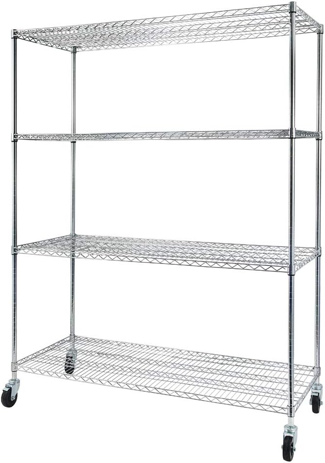 4 Tier Adjustable Storage Shelf Metal Storage Rack Wire Shelving Unit Storage Shelves Metal for Pantry Closet Kitchen Laundry