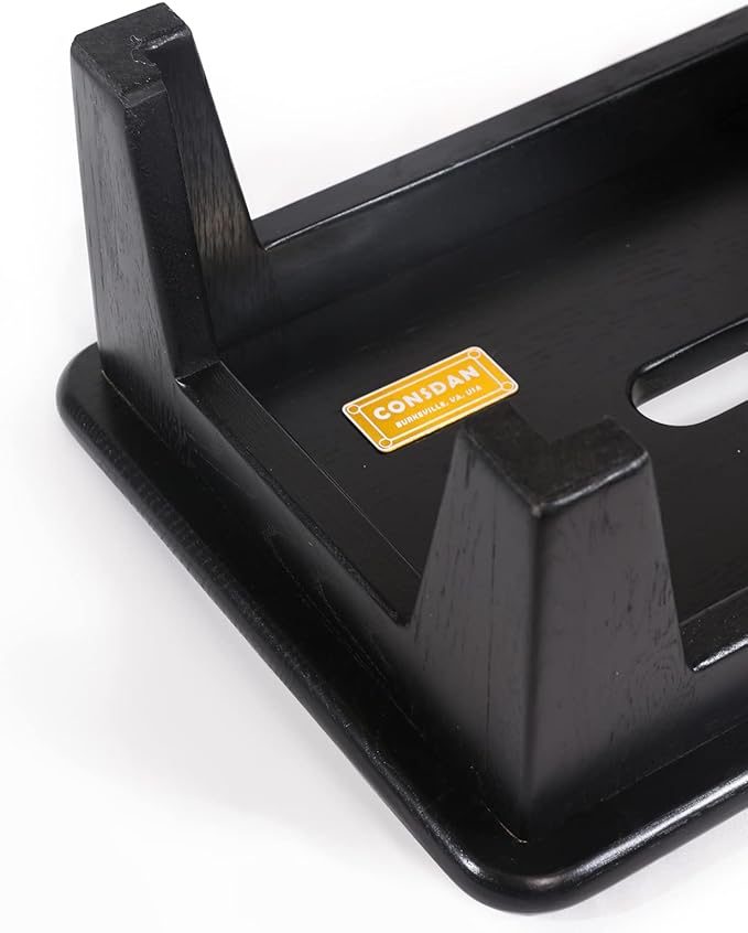 CONSDAN Step Stool for Bed - USA Grown Oak, Wooden Stool for Adults and Seniors, 6.5" High, Non-Slip Mat, No Assembly Needed, Solid Wood, Black Color-NeatNest